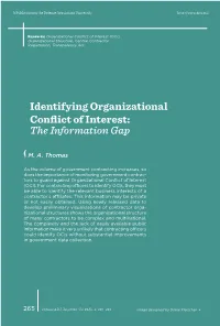 Identifying Organizational Conflict of Interest: the Information Gap