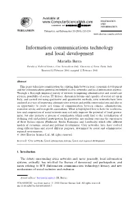 Information Communications Technology and Local Development