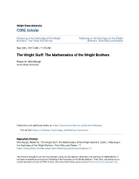 The Wright Stuff: the Mathematics of the Wright Brothers