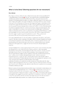 Burning Questions for Our Movement]