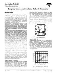 Designing Linear Amplifiers Using the IL300 Optocoupler Application Note