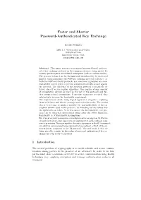 Faster and Shorter Password-Authenticated Key Exchange