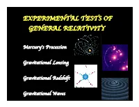 General Relativity Tests.Pdf
