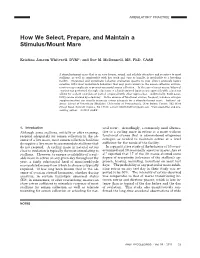 How We Select, Prepare, and Maintain a Stimulus/Mount Mare. 59Th
