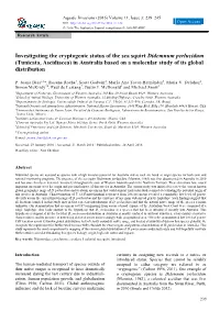 Investigating the Cryptogenic Status of the Sea Squirt Didemnum Perlucidum (Tunicata, Ascidiacea) in Australia Based on a Molecular Study of Its Global Distribution