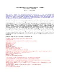 Native American Contact List Date Revised