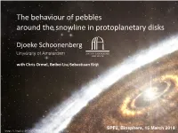 The Behaviour of Pebbles Around the Snowline in Protoplanetary Disks