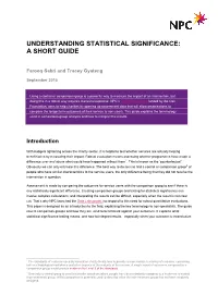 Understanding Statistical Significance: a Short Guide