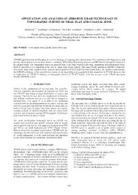 Application and Analyses of Airborne Lidar Technology in Topographic Survey of Tidal Flat and Coastal Zone