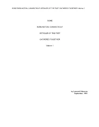 Burlington's Articles of the Past