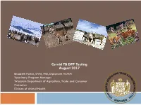 Cervid TB DPP Testing August 2017