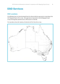 ESO Services and Demand As Indicated in Responses to ESO Mapping Project Survey 1