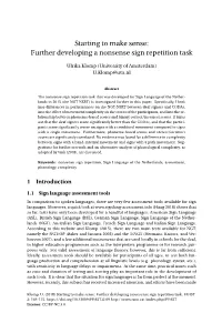 Further Developing a Nonsense Sign Repetition Task