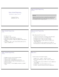 Object Oriented Programming Introduction