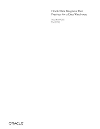 Oracle Data Integrator Best Practices for a Data Warehouse