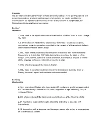 Preamble We, the International Students' Union of Volda University