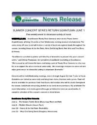 Summer Concert Series Return Downtown June 1