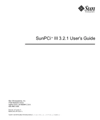 Sunpci III 3.2.1 User's Guide
