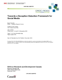 Towards a Deception Detection Framework for Social Media