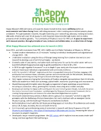 What Happy Museum Has Achieved Since Its Launch in 2011