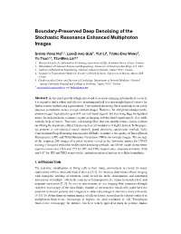 Boundary-Preserved Deep Denoising of the Stochastic Resonance Enhanced Multiphoton Images
