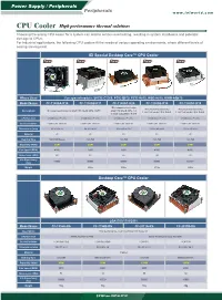 CPU Cooler High Performance Thermal Solutions