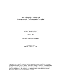 Outline for NBER Argentina Project