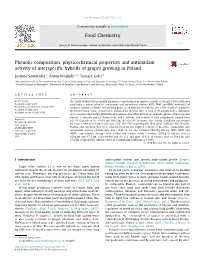 Phenolic Composition, Physicochemical Properties And