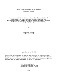 Reconnaissance Study of Petroleum Source-Rock Characteristics Of
