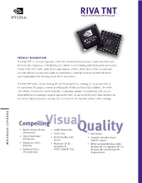 RIVA TNT™ 128-Bit Twin Texel 3D Processor