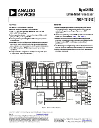 Tigersharc Embedded Processor ADSP-TS101S