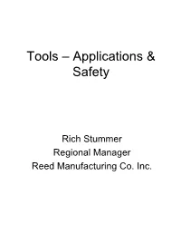 Tools – Applications & Safety