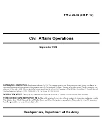 Army Manual on Civil Affairs Operations