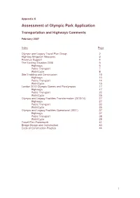 Assessment of Olympic Park Application