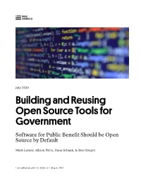 Building and Reusing Open Source Tools for Government