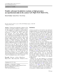 Double Carbonate Breakdown Reactions at High Pressures: an Experimental Study in the System Cao–Mgo–Feo–Mno–CO2