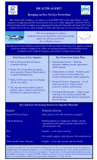 Eye Protection Health Alert Final 11 25 08.Pub