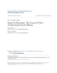 Fausto Di Florestano - the Genesis of New Architectural Forms in Albania Armand Vokshi Polytechnic University of Tirana, Armandvokshi@Gmail.Com