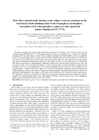 First Observational Study During a Solar Eclipse Event on Variations in the Horizontal Winds Simultaneously in the Troposphere-S