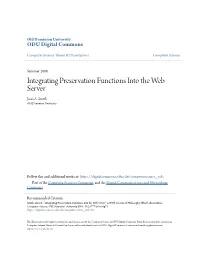Integrating Preservation Functions Into the Web Server Joan A