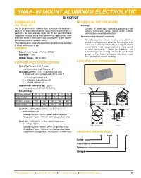 SI Series Snap-In Elctrolytic Capacitors | NTE Electronics, Inc
