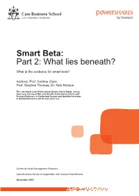 Smart Beta: Part 2: What Lies Beneath – Cass Business School