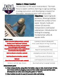 Station 1: Water Comfort Introduction to the Water Environment. the Main