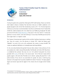 Tunisia: a Hero? Another Coup? Or a Return to Authoritarianism? Commentary by Christel Haidar1 August , 2021| 10 Min Read