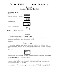 W. M. White Geochemistry Appendix II Summary of Important Equations