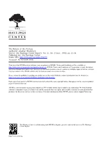 After Virtue: Once in Its Rank Orderingof the Virtues