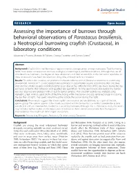 Assessing the Importance of Burrows Through Behavioral Observations Of