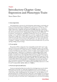 Gene Expression and Phenotypic Traits Yuan-Chuan Chen