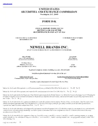 Newell Brands Inc. (Exact Name of Registrant As Specified in Its Charter)