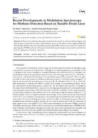 Recent Developments in Modulation Spectroscopy for Methane Detection Based on Tunable Diode Laser